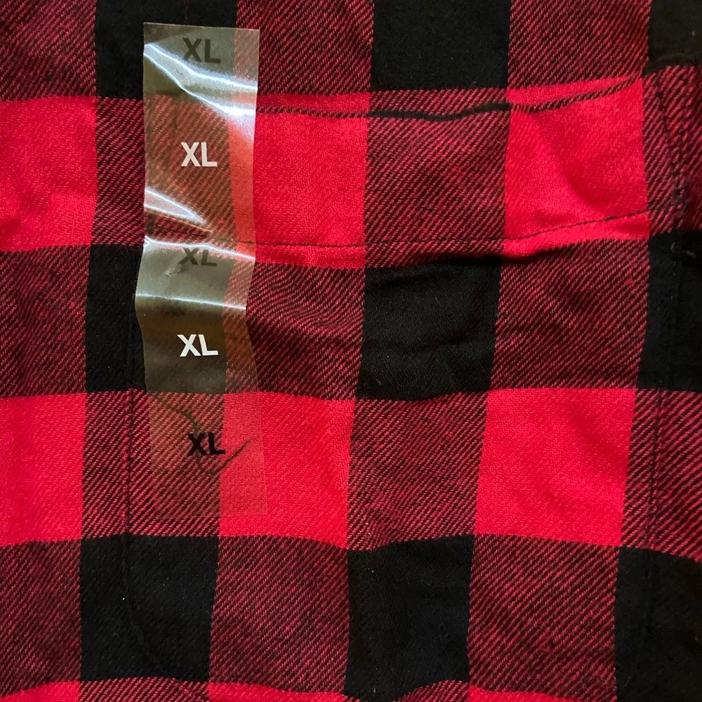 🆕NEW-MEN’S CLUB ROOM BY MACY’S FLANNEL RED AND BLACK PLAID BUTTON DOWN SHIRT. - Picture 10 of 16